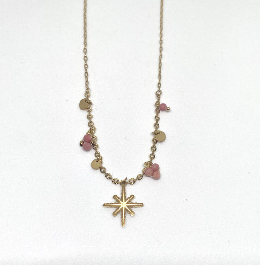 Collier POLARIS rhodonite